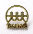 United Way Thanks Vintage Lapel Pin Gold Tone People Holding Hands Logo