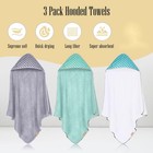 3 Pack Baby Hooded Bath Towel Sets  Ultra Absorbent Baby Essentials Item For    