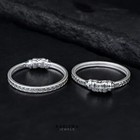 Real Sterling Silver Kids Bangles Bracelet Pair - 3 7 Cm