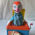 Vintage 1971 Mattel Jack In The Box All Metal Music Crank Clown Tin Toy - Works 