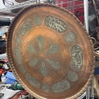 Large  Vintage Persian Copper Tray Handmade 30    Heavy Wight