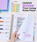 5 Subject Notebook  College Ruled  80gsm Thick Paper  Hardcover Spiral  400 Page