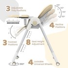 High Chair For Baby  toddlers Foldable Highchair W adjustable Seat Heigh Recline