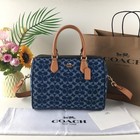 Coach Cy699 Rowan Large Satchel Bag Signature Canvas Blue Brown New