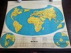 Vintage Pull Down Classroom Beginner s Map Of The World By Cram   s