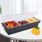 3 Tray Condiment Dispenser Compartment  Chilled Server Bar Fruit Caddy Food Box