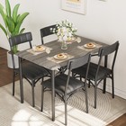 Modern 5 Piece Dining Table Set Rectangular Kitchen Table W 4 Upholstered Chairs