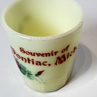 Pontiac Michigan Mi Uranium Antique Custard Glass Souvenir Trinket Cup