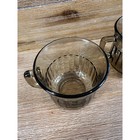 Vintage Anchor Hocking Smoke Brown Ribbed Glass Cups Set Of 2 Mcm Usa