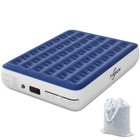 Sprinq Air Mattress Queen With Built In Pump  Comfortable Blow Up -  Blue white