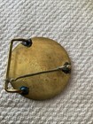 Vintage Brass Black Enamel Gemini Belt Buckle