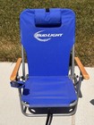 2 Bud Light Beer Beach Lawn Chair Blue W  Can Holder Low Profile Matching Pair