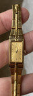 Seiko Ladies Watch Rectangular Kinetic 3m62 Japan Box Elegant Dressy Gold Tone