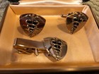 Vintage Caduceus Tie Bar Clip Cufflink Set Medical Doctor Swank Unused Perfect