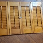 Wood Plantation Blind 4-panel Folding Shutter Brown Visible Tilt Rod Indoor