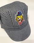 Child   s Lionel Trains Lenny The Lion Hickory-striped Engineer s Hat  Brand New 