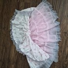 Soft Pink With Gray Ruffle Ballet Layered Pleats Tutu Skirt Sz 5 Girls