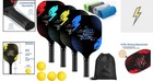 Pickleball Set With 4  Wood Paddles  Cushion Comfort Grip  4 Cooling Towels     