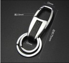 Men Creative Metal Leather Key Chain Ring Keyfob Car Keyring Keychain Gift 4