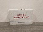 Vintage 1940 s Johnson   Johnson First Aid Emergency Kit Metal W original Stock