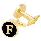  Cufflinks For Men Personalized Letter Cufflink Shirt Cuff Links Gold-f