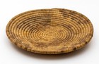 Vintage Southwest Handwoven Decorative Coil Basket Tray  12 1 2  Diameter