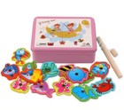 Set Of 4 Kids Wooden Magnetic Fishing Games Montessori Gift Family Fun Learning