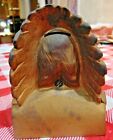 Vtg  Cast Iron Native American Chief Indian Head  Still Bank 5  H