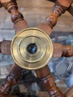 Vintage 18  Nautical Captain s Ship Boat Wheel Solid Wood Brass Key Center