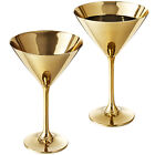 Modern Martini Glasses  Metallic Gold Tone Cocktail Glass 8-ounces  Set Of 2