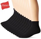 Hanes Men s Cushion Ankle Socks  size 6-12  6-pack  Black White