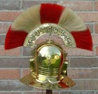 Medieval Knight Roman Centurion Helmet With Red   Gold Plume Decorative Handmade