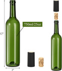 8 Pack 750ml Bordeaux Wine Bottles  Glass Clear Bottles With 8 Corks And 8 Pvc S