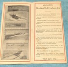 Kingston Floating Ball Carburetor Original Brochure 1910 Usa Beige Red Black