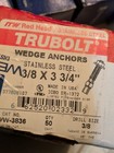 Wesco Ww-3836 Wedge Anchor 3 8  X 3 3 4  Stainless Steel Box Of 50