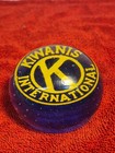 Vintage 1970 s Kiwanis International Controlled Bubble Art Glass Paperweight