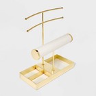 Necklace And Bracelet Standing Organizer Jewelry Box - A New Day Gold cream