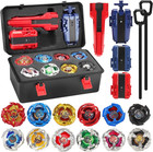 Battling Top Gyro Toy Set  12 Spinning Tops  3 Launchers  Durable Abs  Portable