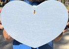 Vintage Heart Door Harp Floral Decorative Wooden Wall Decor Light Blue 