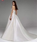 Pronovias Strapless Satin A-line Ball Gown Wedding Dress