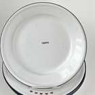 6 1960s Style Taipro White Enamelware Plates Picnic Table Stars Americana