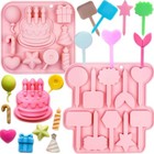 Birthday Silicone Mold Set For Baking   Crafts - Includes Cake Balloon Gift
