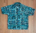 Vintage Bula Shirts Mens L Hawaiian Floral Print Button Shirt Barkcloth Style