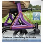 Maxwalk Foldable Rollator Walker Seat 12 rubber Wheels All Terrain Senior Purple