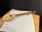 Vintage 17    Carved Folk String Instrument Decorative Spike Fiddle Style W  Hide