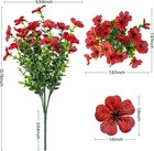 20 Bundles Artificial Outdoor Flowers  Uv Resistant Faux Plants For Garden Decor
