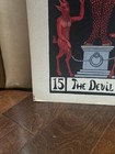 Vintage Devil Hand Painted Waite Tarot Card Picture Occult Satan Rare 22    X 14   