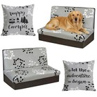 6pcs Rv Dinette Cushion Covers - Stretch Washable - Grey Leaves