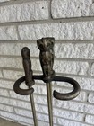 Early 20th Century Cast Iron  owl  Fire Tool Set By Hart Foundry  missing 