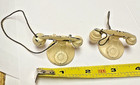 2 Large Scale Tootsie Toy White Painted Metal Doll House Telephones Lot